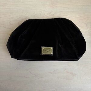 New Dolce & Gabbana Black Velvet Zippered Clutch or Cosmetic Pouch